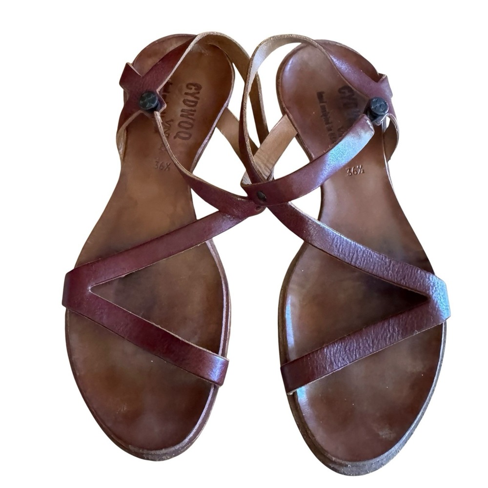 Cydwoq Minimalist Sandals Brown Leather Size 36.5/6.5